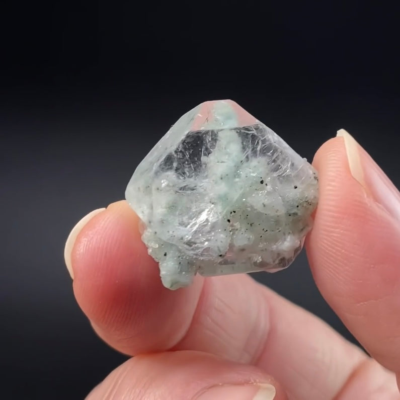 Tabular Apophyllite with Pastel Green-Blue Celadonite Inclusions — Nashik, India