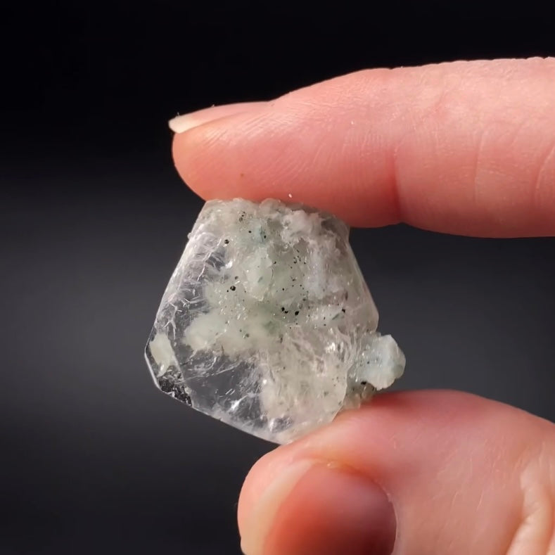 Tabular Apophyllite with Pastel Green-Blue Celadonite Inclusions — Nashik, India