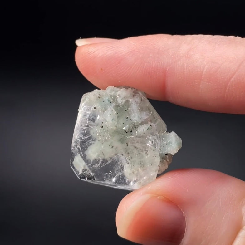 Tabular Apophyllite with Pastel Green-Blue Celadonite Inclusions — Nashik, India