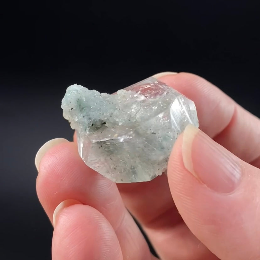 Tabular Apophyllite with Pastel Green-Blue Celadonite Inclusions — Nashik, India