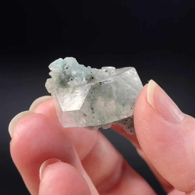 Tabular Apophyllite with Pastel Green-Blue Celadonite Inclusions — Nashik, India