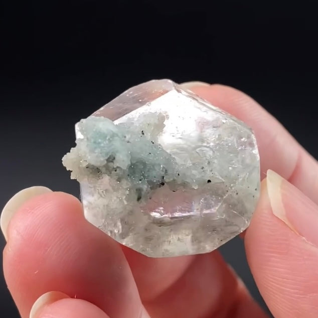 Tabular Apophyllite with Pastel Green-Blue Celadonite Inclusions — Nashik, India