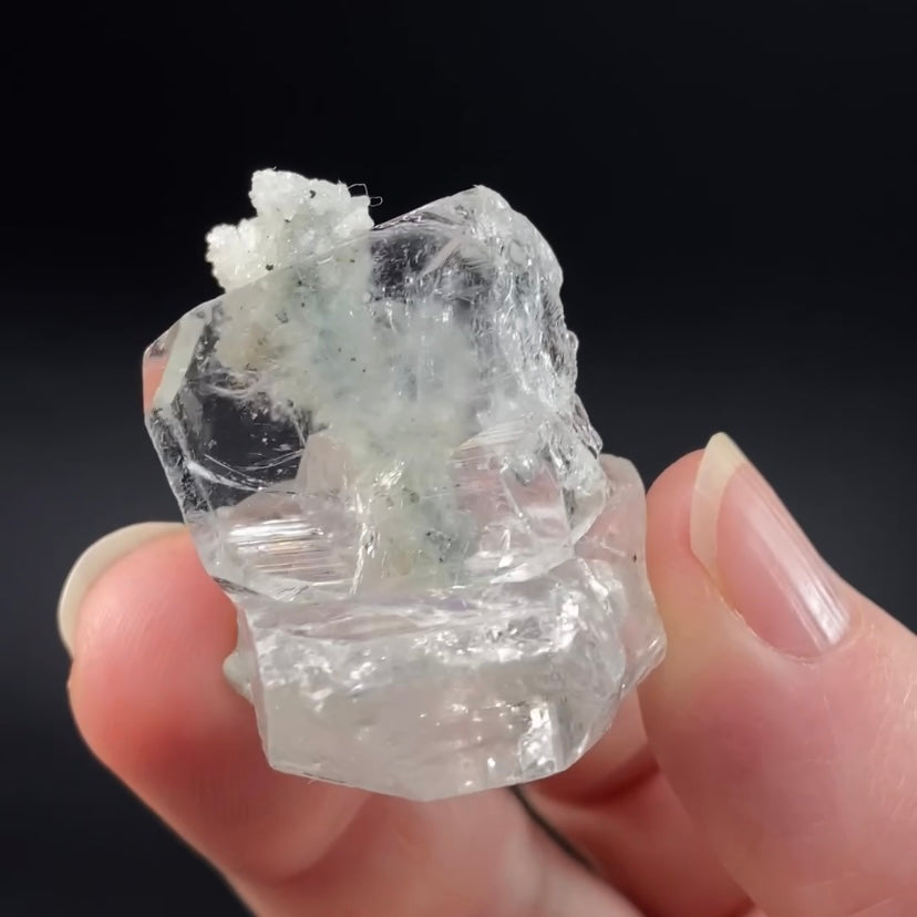 Tabular Apophyllite with Pastel Green-Blue Celadonite Inclusions — Nashik, India