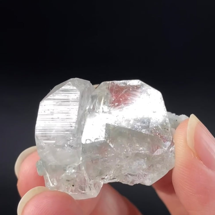 Tabular Apophyllite with Pastel Green-Blue Celadonite Inclusions — Nashik, India