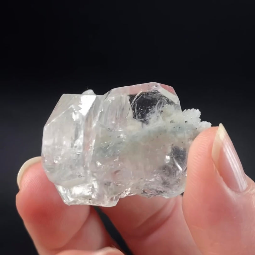 Tabular Apophyllite with Pastel Green-Blue Celadonite Inclusions — Nashik, India