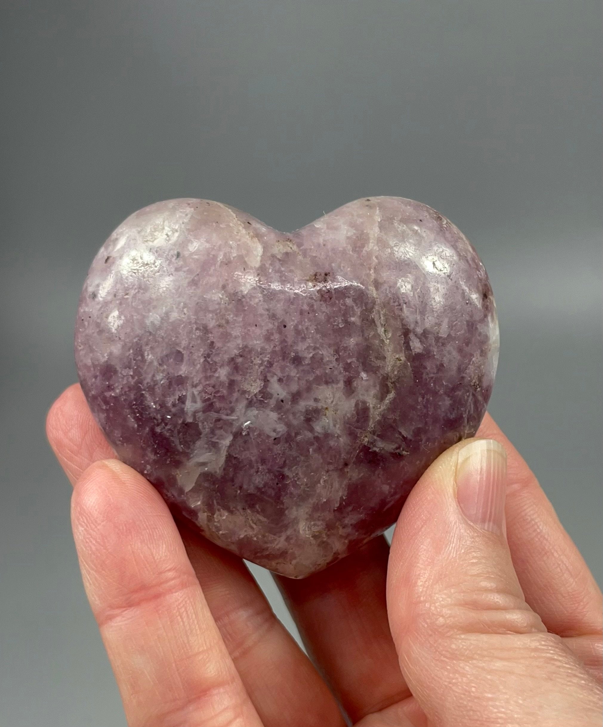 Lepidolite Polished Heart