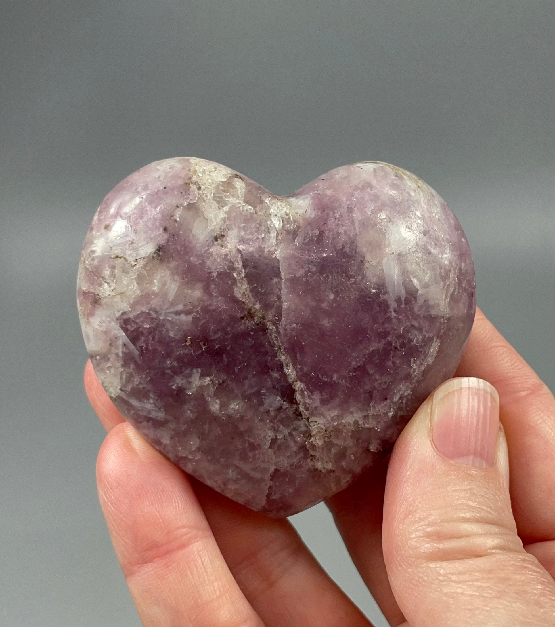 Lepidolite Polished Heart