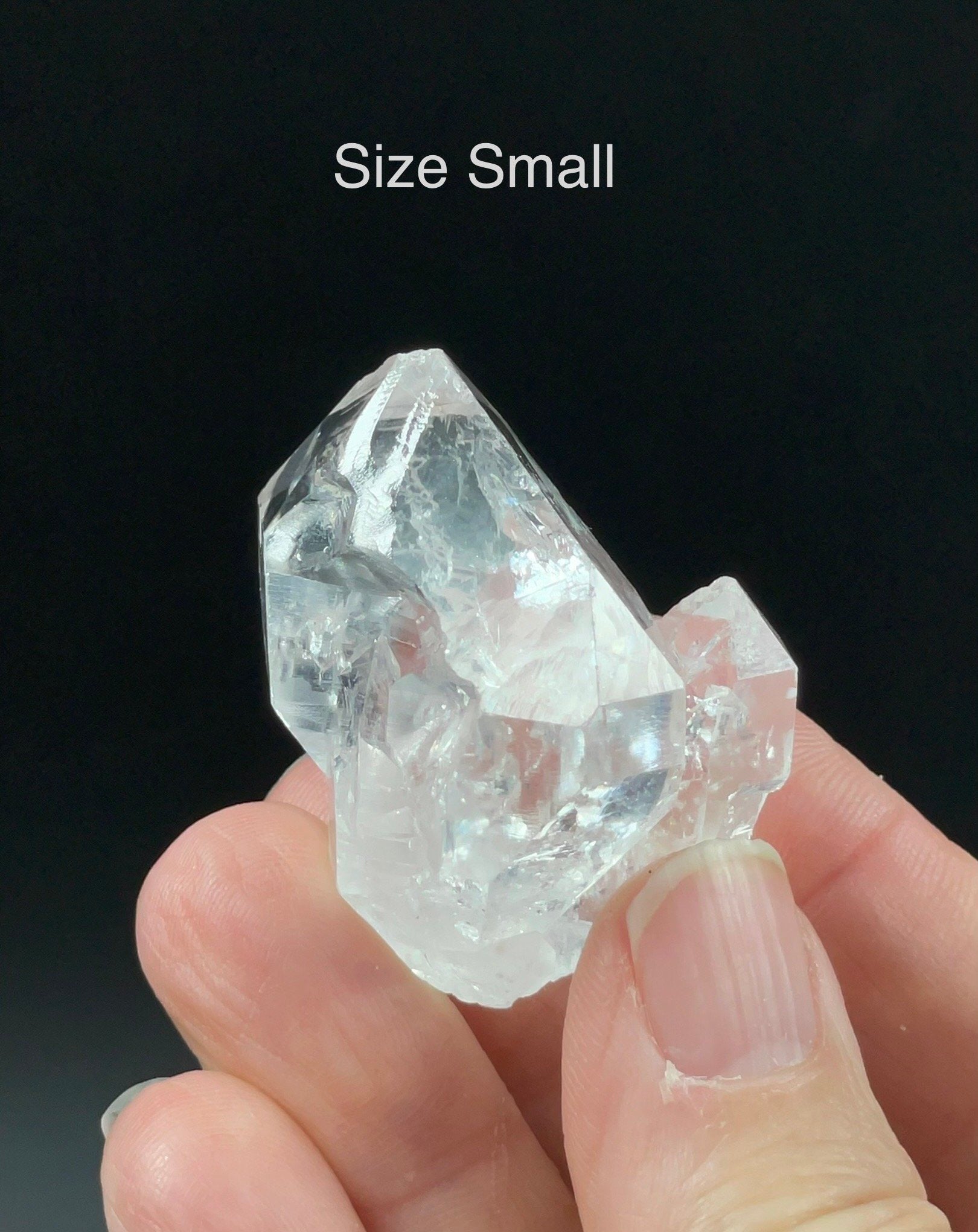 ONE Clear Doubly Terminated Quartz Crystal - Two Sizes Available