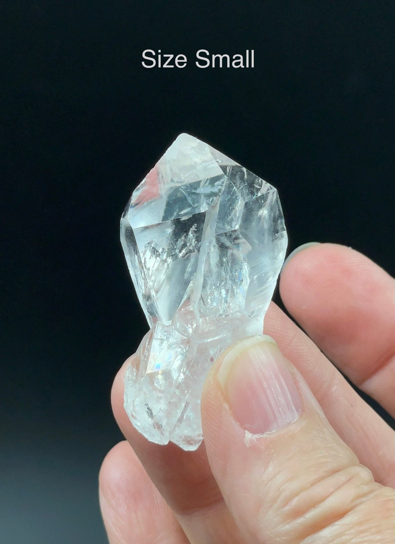 ONE Clear Doubly Terminated Quartz Crystal - Two Sizes Available