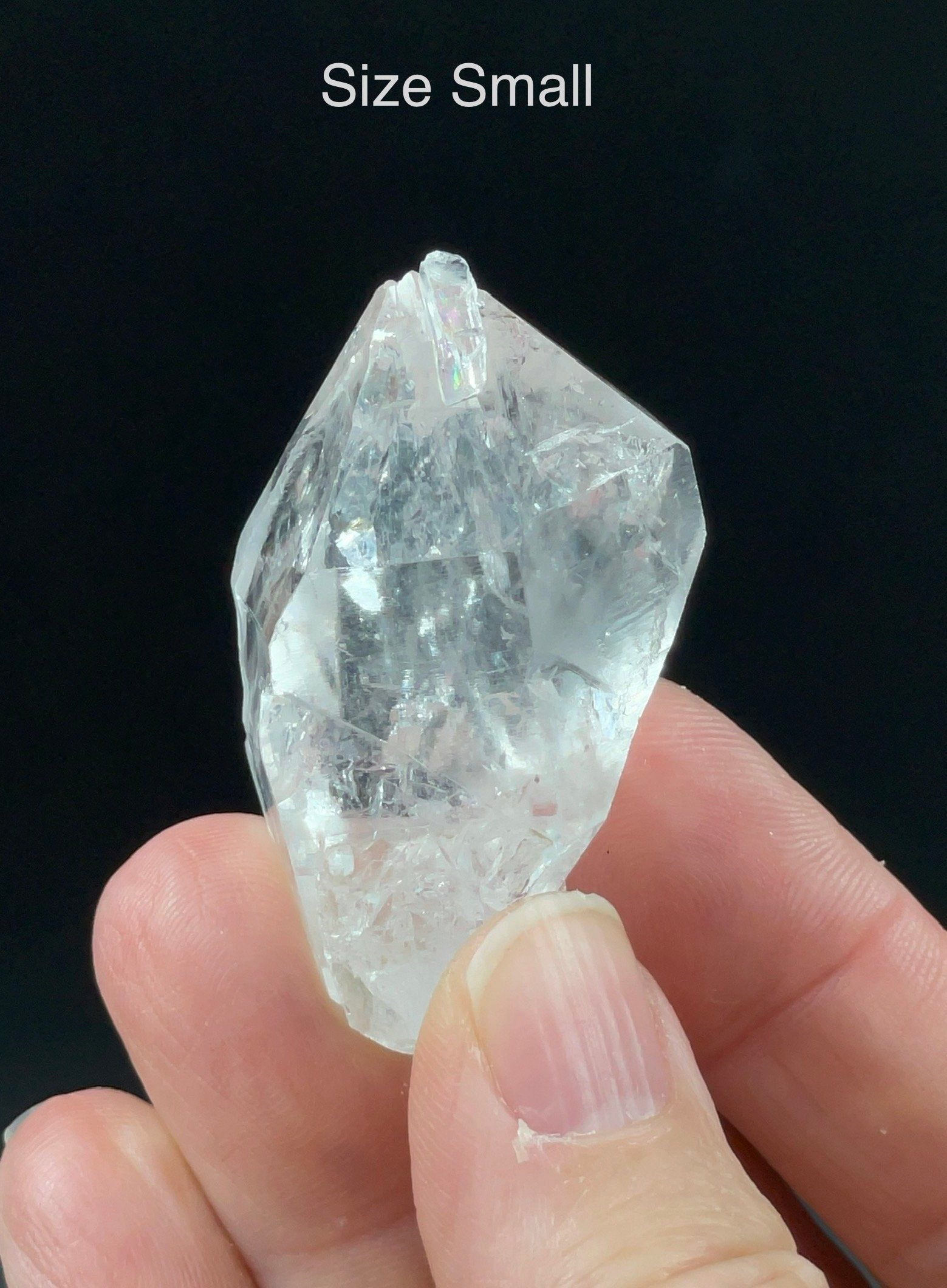 ONE Clear Doubly Terminated Quartz Crystal - Two Sizes Available