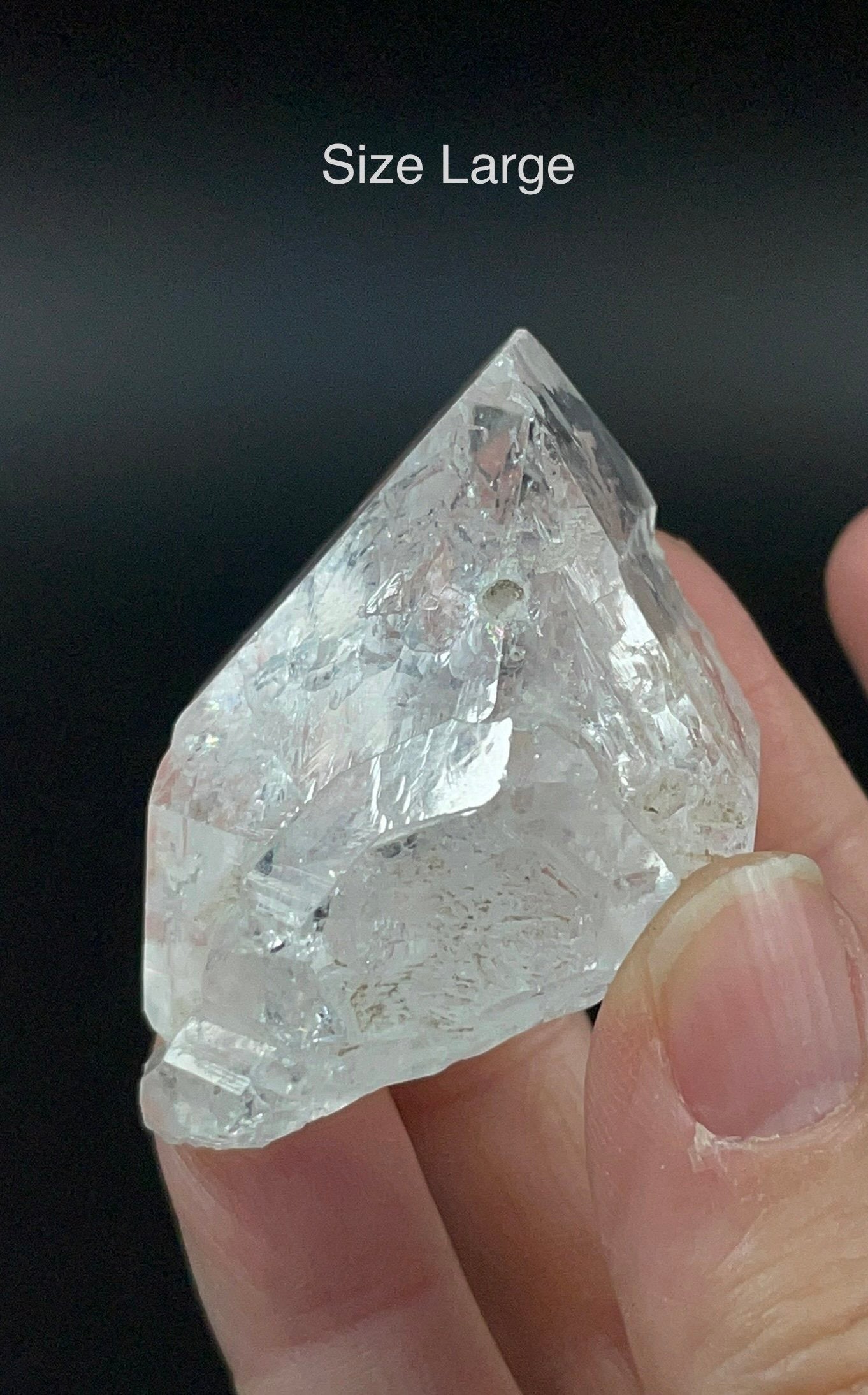 ONE Clear Doubly Terminated Quartz Crystal - Two Sizes Available