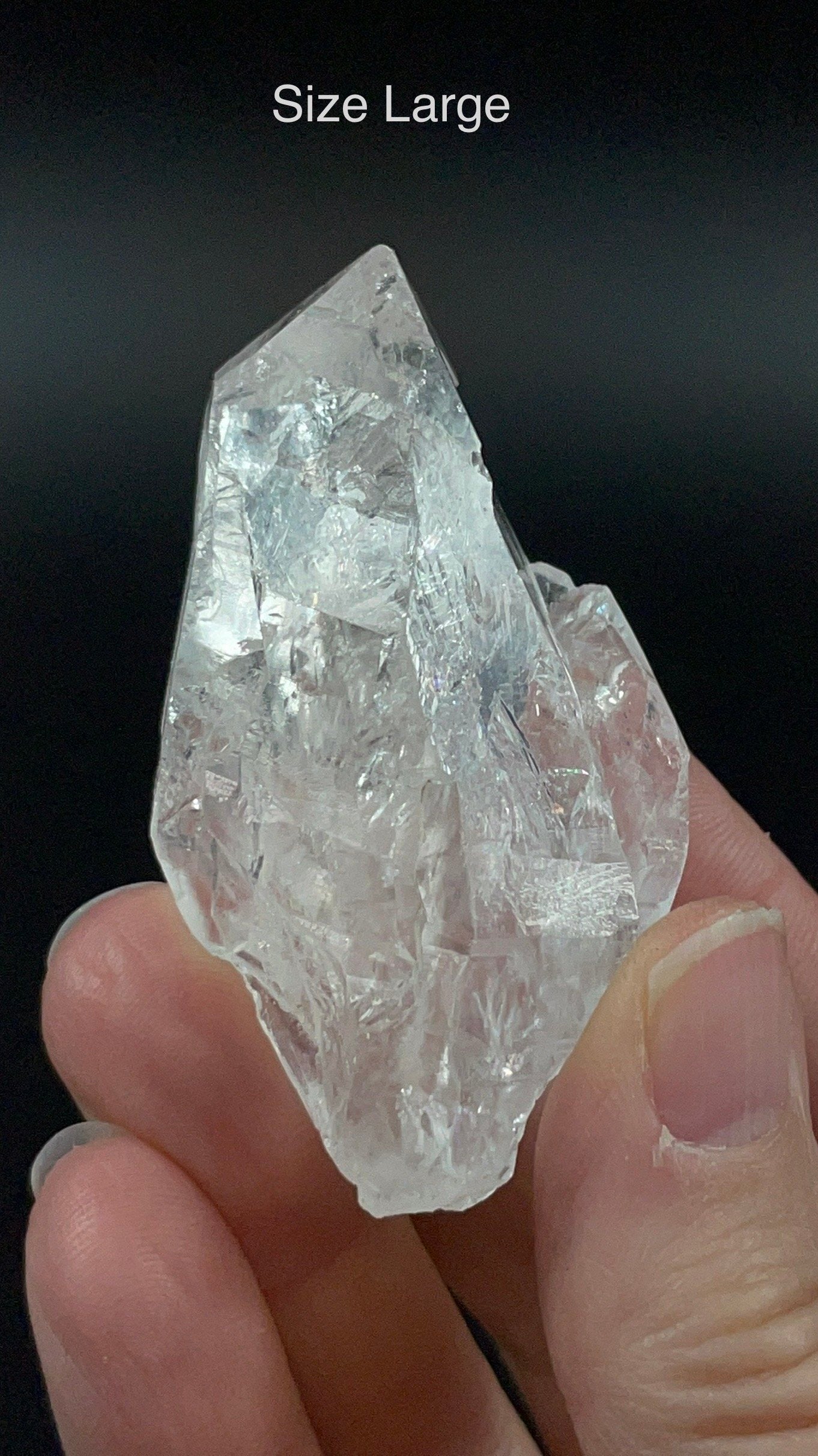 ONE Clear Doubly Terminated Quartz Crystal - Two Sizes Available